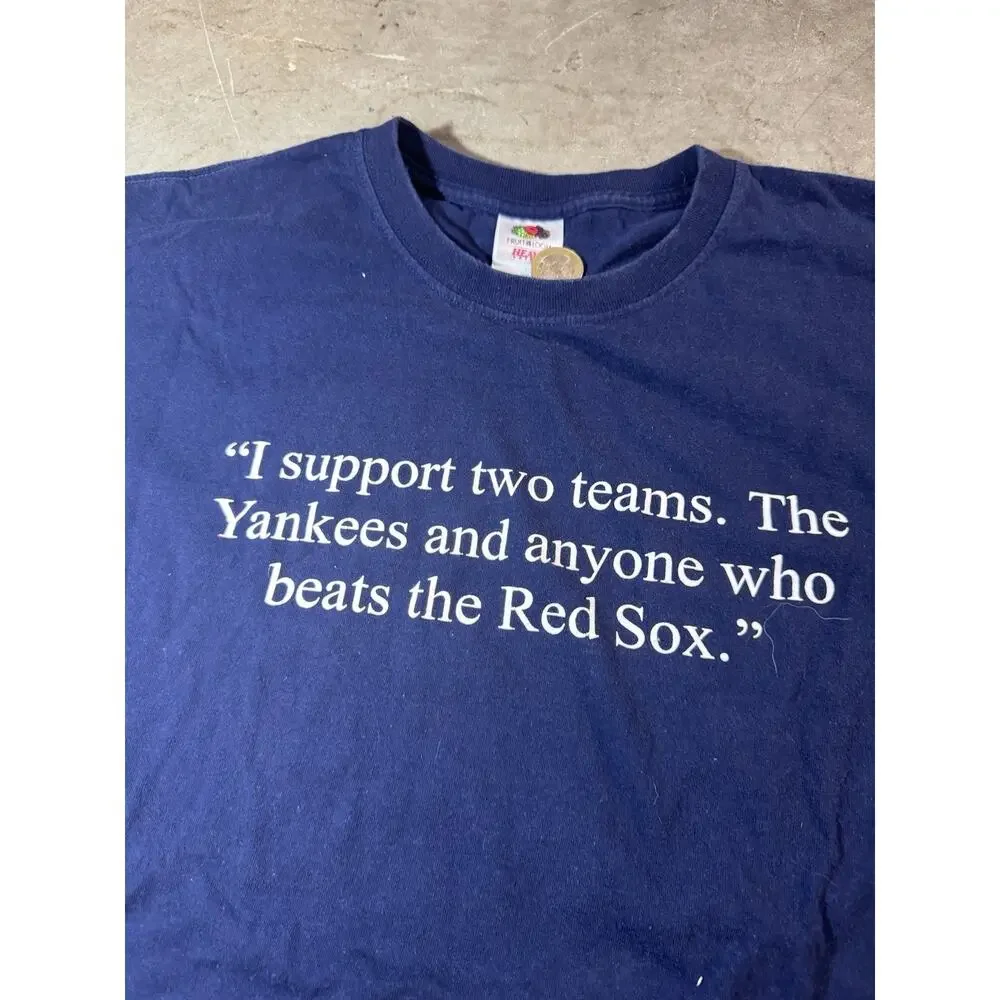 Red Sox Baseball Funny Slogan Men's Blue T-Shirt Size XL Vintage 2000s